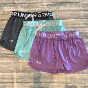 Girls Under Armour Shorts - Dark Gray, Teal, Purple (Sz: YMD)